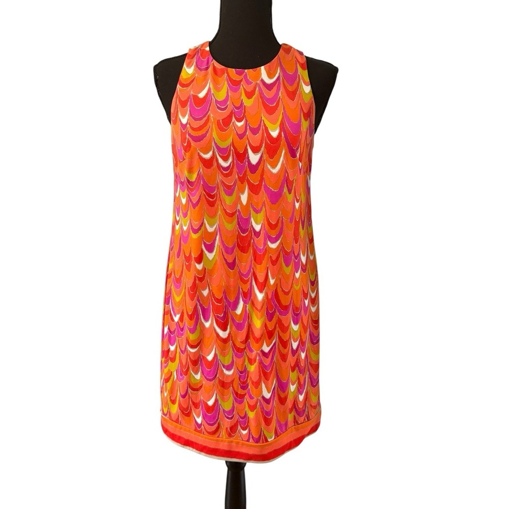 Trina‎ Turk Sleeveless Shift Dress Resort Vacation Wear Bright Colorful  SZ 2